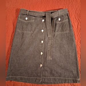 Vintage Calvin Klein Blk. Denim Button Front Skirt Sz. 8